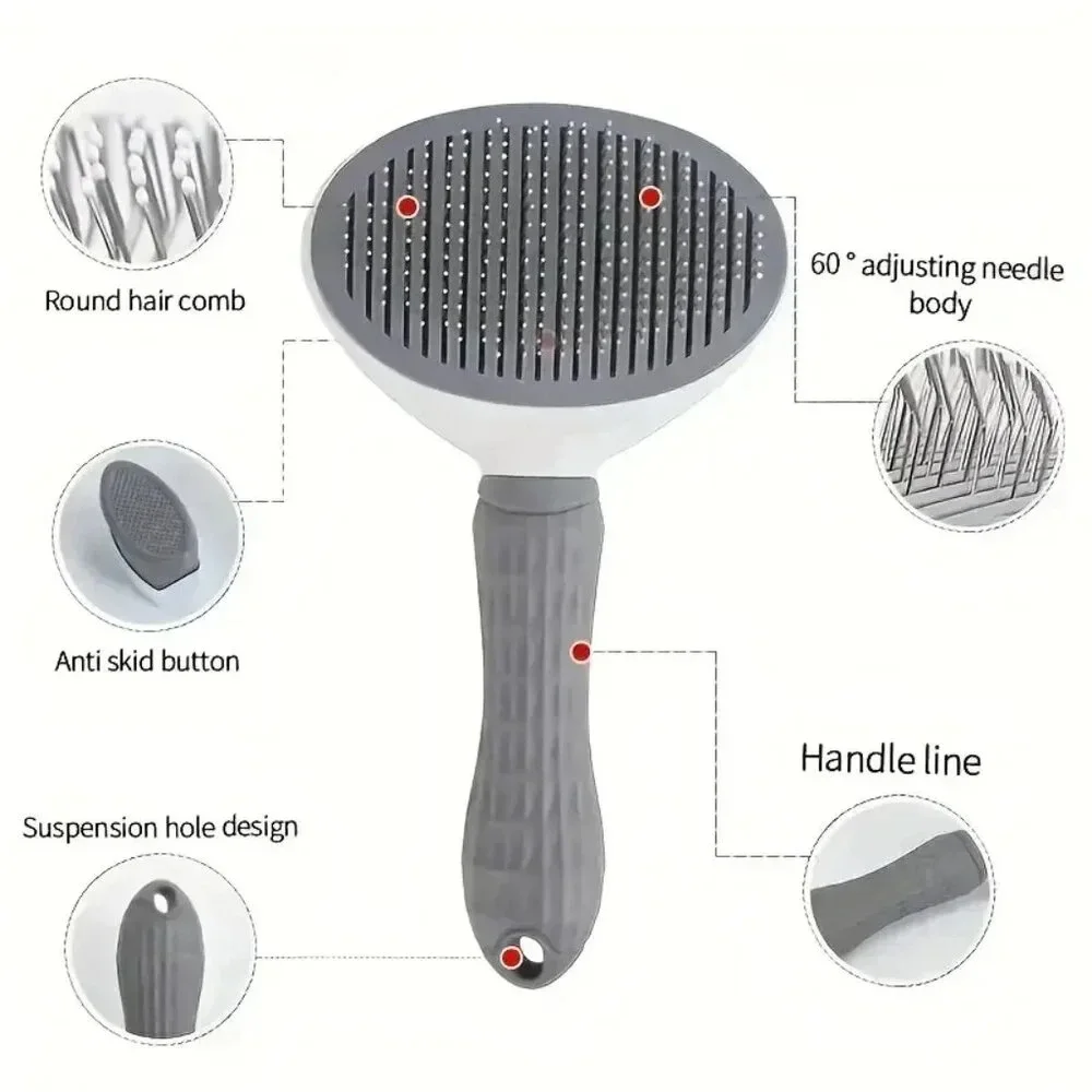 One-Click Hair Removal Grooming Brush